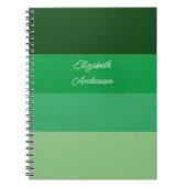 Farbblockgrüner horizontaler Streifen Notizblock (Vorderseite)