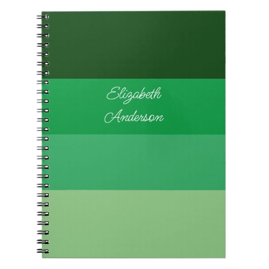 Farbblockgrüner horizontaler Streifen Notizblock (Vorderseite)