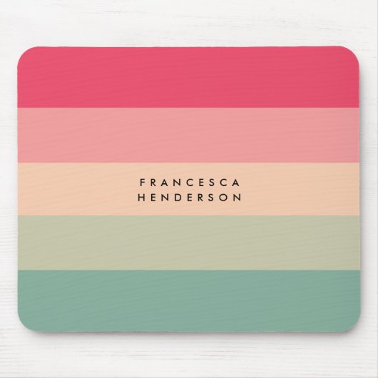 Farbblockhorizontaler Streifen Rosa und grüne Mono Mousepad (Vorne)