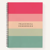 Farbblockhorizontaler Streifen Rosa und grüne Mono Notizblock (Vorderseite)