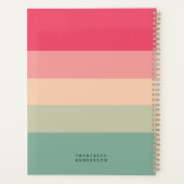 Farbblockhorizontaler Streifen Rosa und grüne Mono Planer (Rückseite)