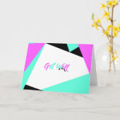 Farbblockierkarte | Aquamarines Schwarz Karte (Gelbe Blume)