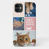 Farbblockkatzenkatze Monogramm Pet Case-Mate iPhone Hülle (Rückseite)