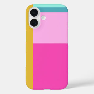 Farbblockkunstgeometrische Formen leuchtendes Türk iPhone 16 Hülle