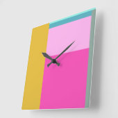 Farbblockkunstgeometrische Formen leuchtendes Türk Quadratische Wanduhr (Winkel)