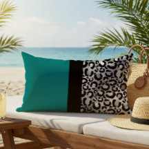 Farbblockleopard Aquamarines Silber drucken