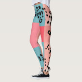 Farbblockleopard Druckmuster Leggings (Links)