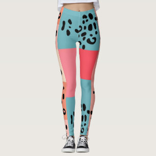 Farbblockleopard Druckmuster Leggings