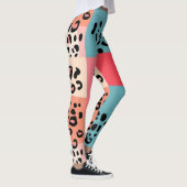Farbblockleopard Druckmuster Leggings (Rechts)