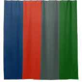 Farbblockmuster für blaue orange grüne Streifen Duschvorhang (Vorderseite)