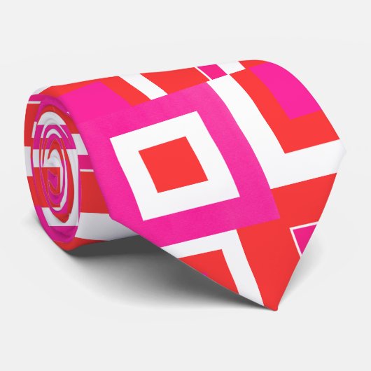 Farbblockmuster in schwarz rosa orangefarben krawatte (Gerollt)