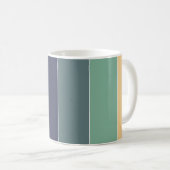 Farbblockname Retro Streifen Blau Grün rosa Kaffeetasse (VorderseiteRechts)