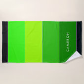 Farbblocknamensstreifen Streifen grün Strandtuch (Vorderseite)
