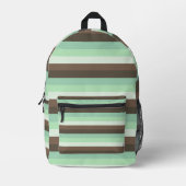 Farbblockstreifen mit Minze Chocolate Chip Bedruckter Rucksack (Vorderseite)