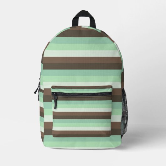Farbblockstreifen mit Minze Chocolate Chip Bedruckter Rucksack (Vorderseite)