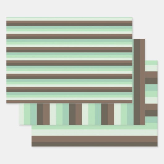 Farbblockstreifen mit Minze Chocolate Chip Geschenkpapier Set (Set)