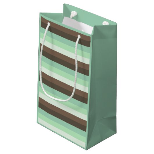Farbblockstreifen mit Minze Chocolate Chip Kleine Geschenktüte (Rückseite Schrägansicht)