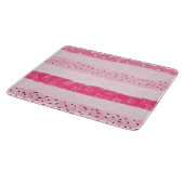 Farbblockstreifen, weiß, rosa Pinselstriche Schneidebrett (Ecke)