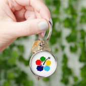 FarbBlume Design2 Keychain Schlüsselanhänger (Hand)