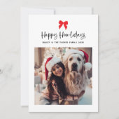 Farbbogen | Happy Howlidays mit Pet Foto Feiertagskarte (Vorderseite)