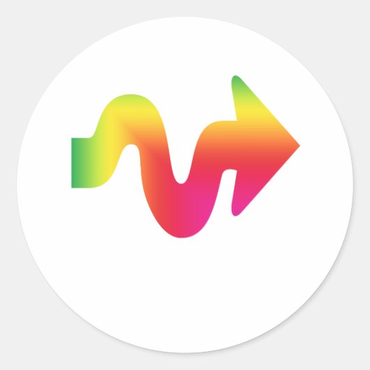 Farbbogen rechts runder aufkleber (Vorderseite)