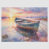 Farbboot auf dem Wasser Decoupage Seidenpapier (Vorderseite)