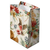 Farbbraunes, rosa Muster von Tieren Mittlere Geschenktüte (Rückseite Schrägansicht)