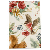 Farbbraunes, rosa Muster von Tieren Mittlere Geschenktüte (Vorderseite)