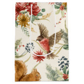 Farbbraunes, rosa Muster von Tieren Mittlere Geschenktüte (Rückseite)