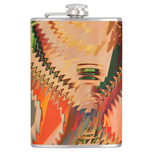 Farbbrich mit Zick- oder Welleneffekt Flachmann (Vorderseite)