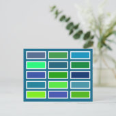 Farbbricks (blau/grün) postkarte (Stehend Vorderseite)