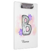 Farbbrief B mit violetten Blumen Klemmbrett (Rechts)