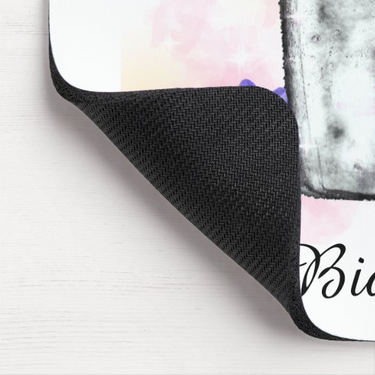 Farbbrief B mit violetten Blumen Mousepad (Ecke)