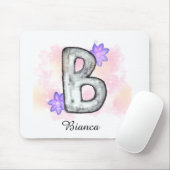 Farbbrief B mit violetten Blumen Mousepad (Mit Mouse)