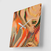 Farbbruch mit Zick- oder Welleneffekt Quadratische Wanduhr (Winkel)