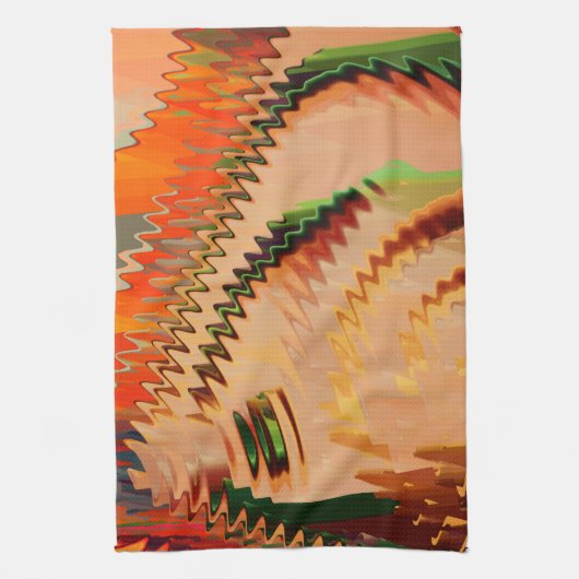 Farbbruch mit Zickzack oder Welleneffektküche bis  Geschirrtuch (Vertikal)