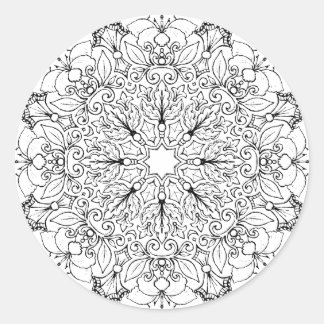 Farbbuch Mandala 1-63 Runder Aufkleber