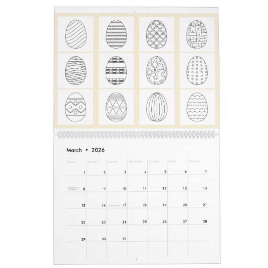 Farbbuchkalender Kalender (Mär 2026)