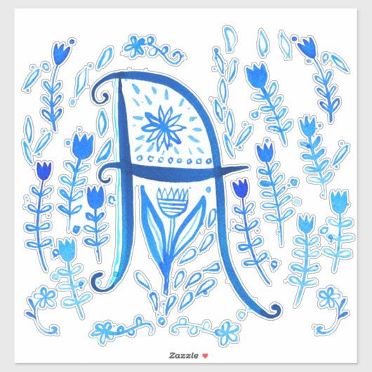 Farbbuchstabe A Dropcap Aufkleber (Blatt)