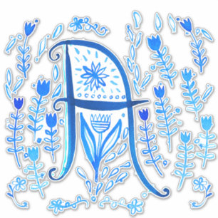 Farbbuchstabe A Dropcap Aufkleber