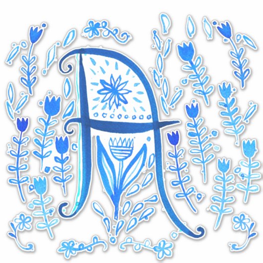 Farbbuchstabe A Dropcap Aufkleber (Vorderseite)