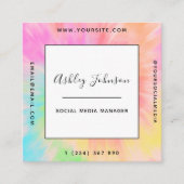 Farbburst des lebendigen Gefärbte Krawatte Social Quadratische Visitenkarte (Vorderseite)