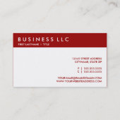 Farbcode 990000 in HTML Visitenkarte (Rückseite)