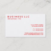 Farbcode FF0000 Visitenkarte (Rückseite)