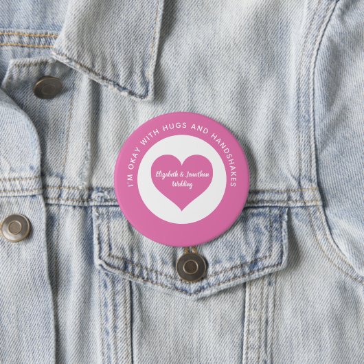 Farbcode für Hochzeitsskala Rosa Herz Button (Beispiel)