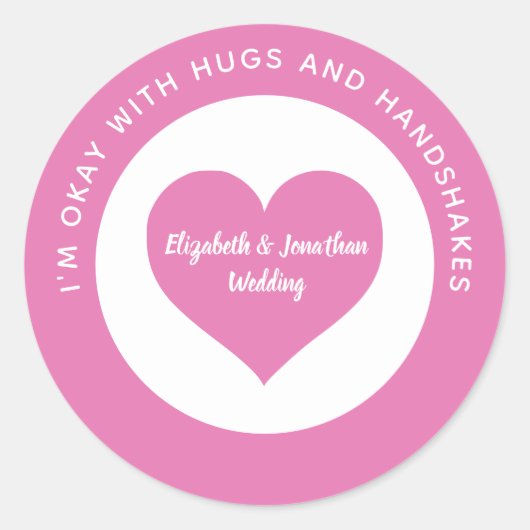 Farbcode für Hochzeitsskala Rosa Herz Runder Aufkleber (Vorderseite)