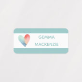 Farbcodierte Bekleidungsmarke für Herz und Regenbo Etiketten (Design 1)