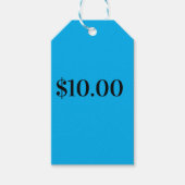 Farbcodierte blaue Preismarke Geschenkanhänger (Vorderseite)