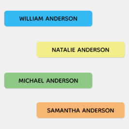 Farbcodierte Kinder Wassersicherer Name Etiketten