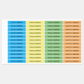 Farbcodierte Kinder Wassersicherer Name Etiketten (Blatt)